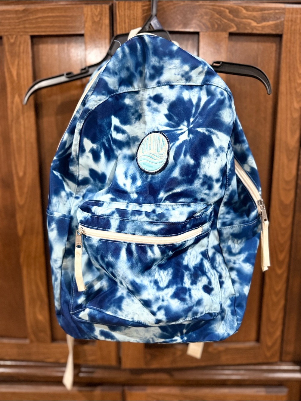 Pura Vida Blue Tie-Dye Canvas Backpack